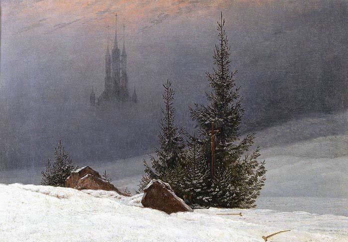Caspar David Friedrich Winter Landscape with Church oil painting picture